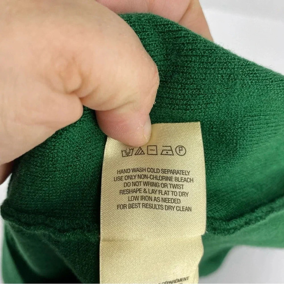 Moth Anthropologie Womens XS Kelly Green Sweater 3/4 Length Bell Sleeve - Picture 7 of 7